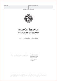Application for admission - University of Iceland - HÃ¡skÃ³li Ãslands