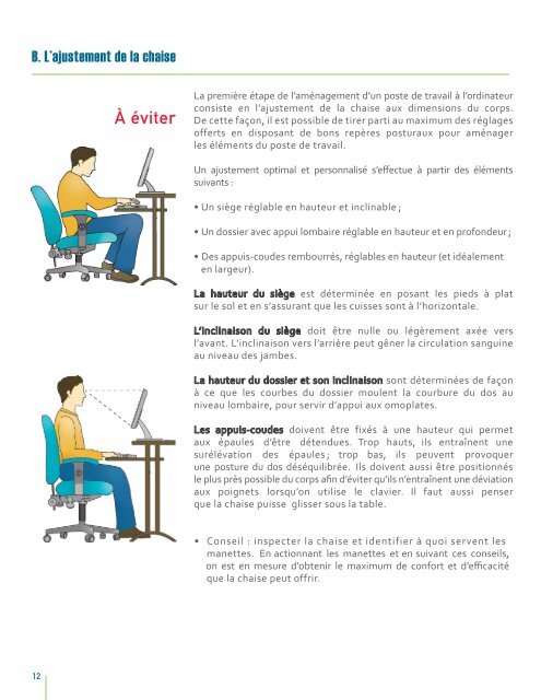 Ergonomie-Travail de bureau avec Ã©cran de visualisation - cgsst