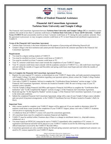 Financial Aid Consortium Agreement Certification Form-Temple ...