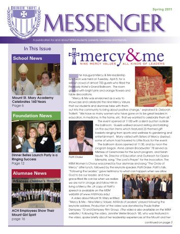 In This Issue - Mount St. Mary Academy - Website