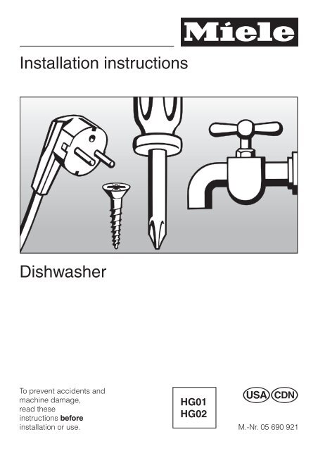 Installation instructions Dishwasher - Miele