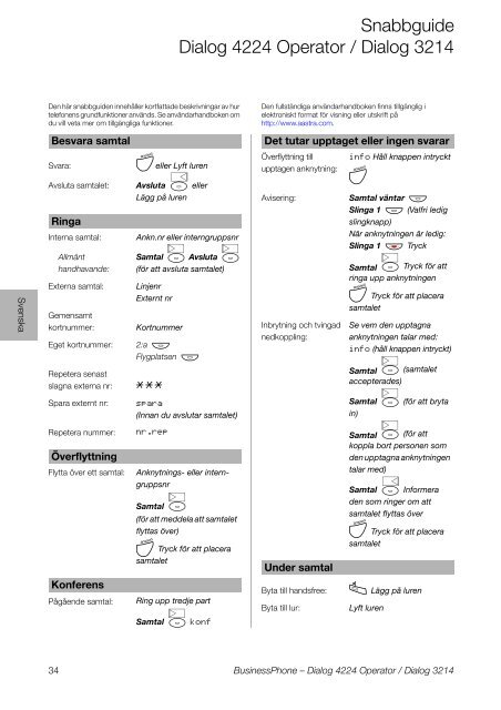 BusinessPhone - Dialog 4224 Operator / Dialog 3214 - Aastra