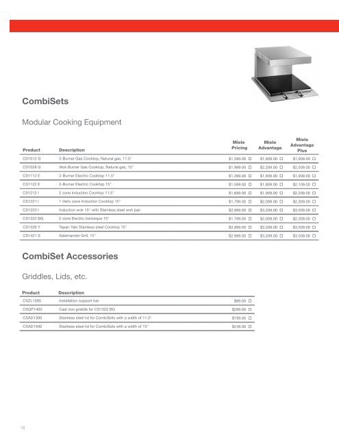 Price Guide - Miele