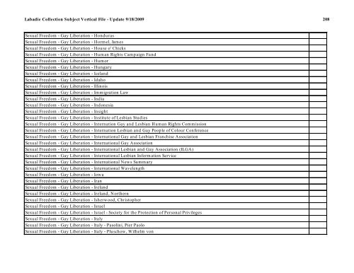 Labadie Collection Subject Vertical File - Update 9/18/2009 1 ...