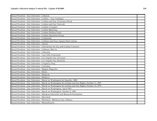 Labadie Collection Subject Vertical File - Update 9/18/2009 1 ...