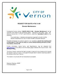 REQUEST FOR QUOTE # FAC-12-89 Elevator ... - City of Vernon
