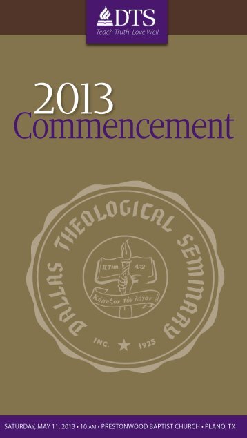 commencement program - Dallas Theological Seminary