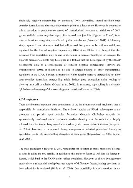 A computational study of bacterial gene regulation and adaptation ...