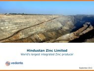 Hindustan Zinc Limited - Vedanta Resources