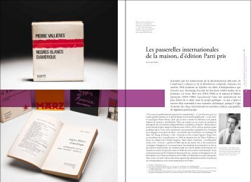 Les passerelles internationales de la maison d'Ã©dition Parti pris