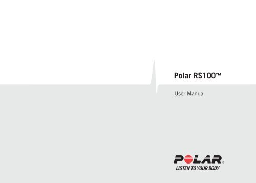 Polar RS100 user manual