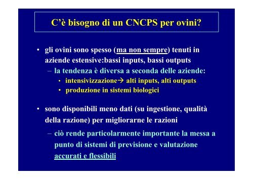 Il nuovo modello Cornell CNCPS per ovini - Scienze Zootecniche