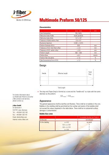 Preform GI 50/125 - j-fiber