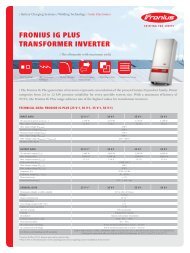 FRONIUS IG PLUS TRANSFORMER INVERTER - Advice