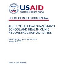 Audit of USAID/AFGHANISTAN'S SCHOOL AND HEALTH CLINIC ...