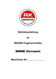 Betriebsanleitung BS6E Compact - Wakra Maschinen GmbH