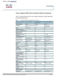 Cisco Catalyst 4900 Series Switches Model Comparison