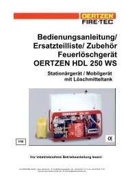 Ersatzteilliste/ ZubehÃ¶r FeuerlÃ¶schgerÃ¤t OERTZEN HDL 250 WS