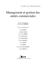 Management et gestion des unitÃ©s commerciales - Editions BrÃ©al