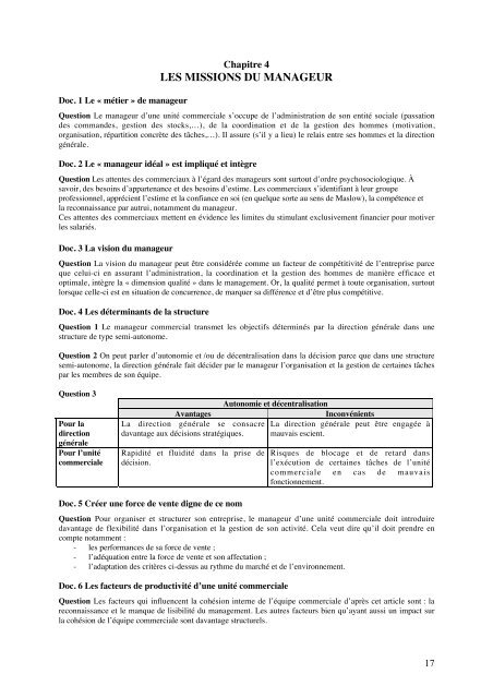 Management et gestion des unitÃ©s commerciales - Editions BrÃ©al