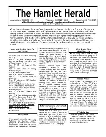 The Hamlet Herald - Dulwich Hamlet Junior School