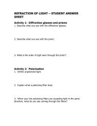 refraction of light â student answer sheet - Beacon Heights Website