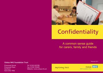 A common sense guide for carers, family and friends 99.8 KB