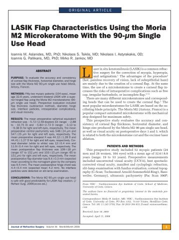 LASIK Flap Characteristics Using the Moria M2 ... - LaserFocus