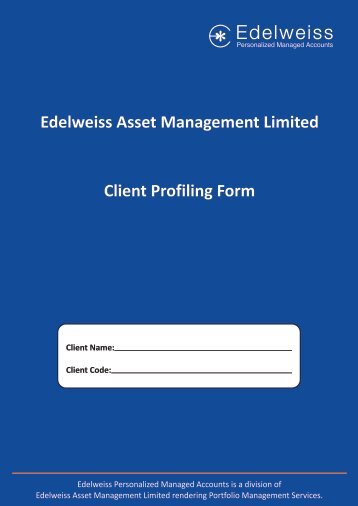 Application Form - Edelweiss - Personalized Managed Accounts