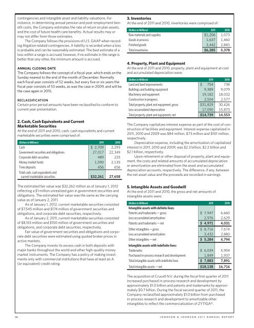 ANNUAL REPORt 2011 - Investor Relations - Johnson & Johnson