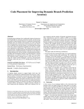 Code Placement for Improving Dynamic Branch Prediction Accuracy