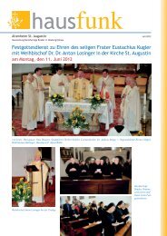 Festgottesdienst zu Ehren des seligen Frater Eustachius Kugler mit ...