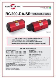 technische Daten RC200 - Wagner Armaturen