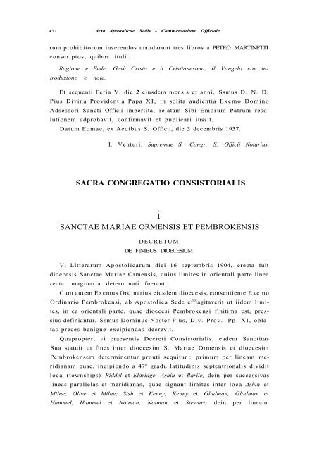 ACTA APOSTOLICAE SEDIS - Libr@rsi