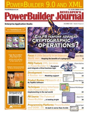 POWERBUILDER 9.0 AND XML - sys-con.com's archive of magazines