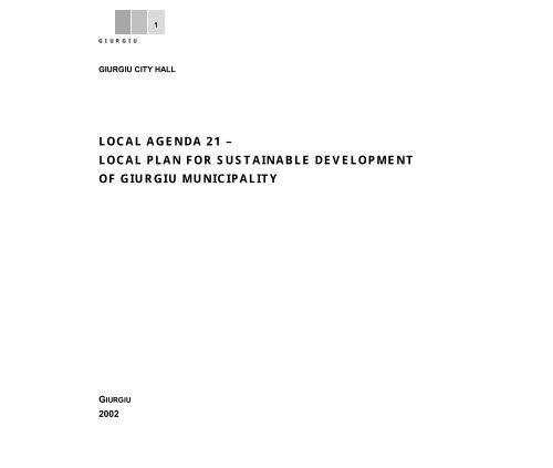 LOCAL AGENDA 21 â LOCAL PLAN FOR SUSTAINABLE ...