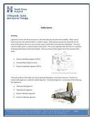 Ankle Sprain - South Shore Hospital