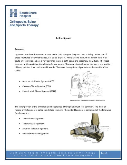 Ankle Sprain - South Shore Hospital