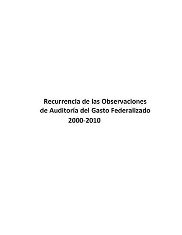 Informe del Resultado de la Fiscalización Superior de la Cuenta ...