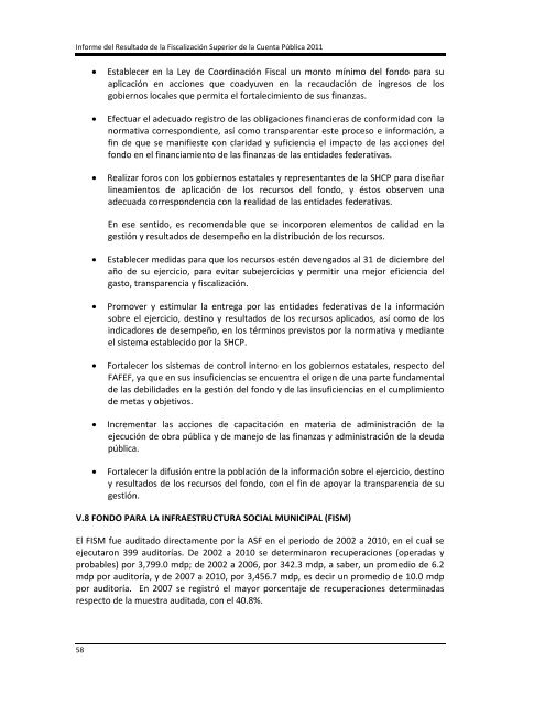 Informe del Resultado de la Fiscalización Superior de la Cuenta ...