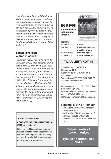 2/2013 - Suomen Inkeri-liitto ry