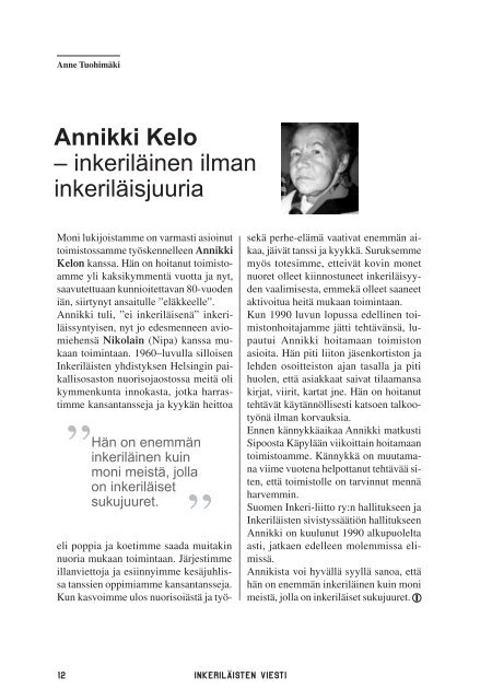 2/2013 - Suomen Inkeri-liitto ry