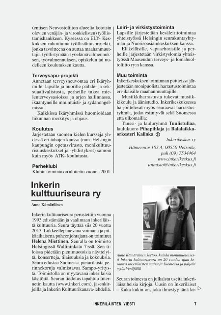 2/2013 - Suomen Inkeri-liitto ry