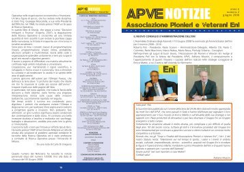 ApveNotizie Giugno 2008 - associazione pionieri e veterani eni