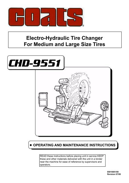 Coats CHD-9551 HD Tire Changer - NY Tech Supply