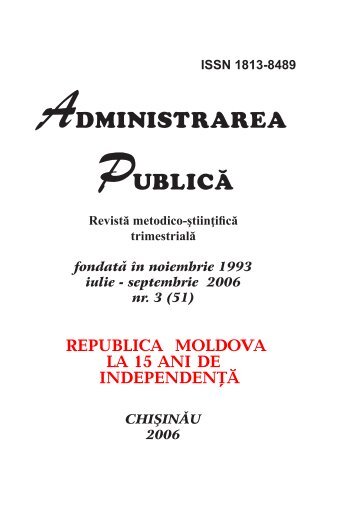 Revista "Administrarea publicÄ" iulie â septembrie 2006 nr. 3