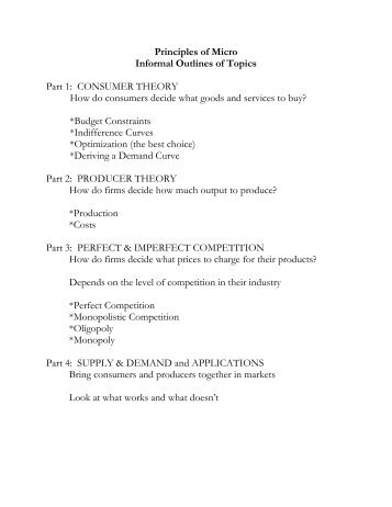 Informal topic outlines