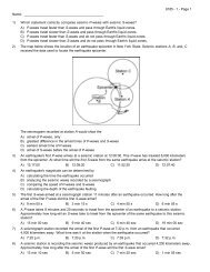 Name: 1) Which statement correctly compares seismic P-waves with ...