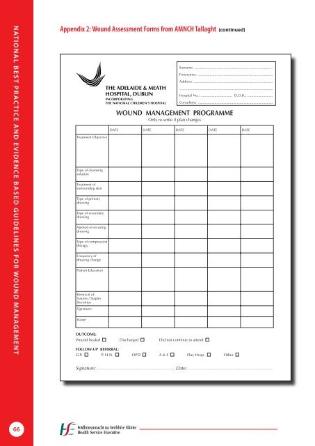 National best practice and evidence based guidelines for wound ...