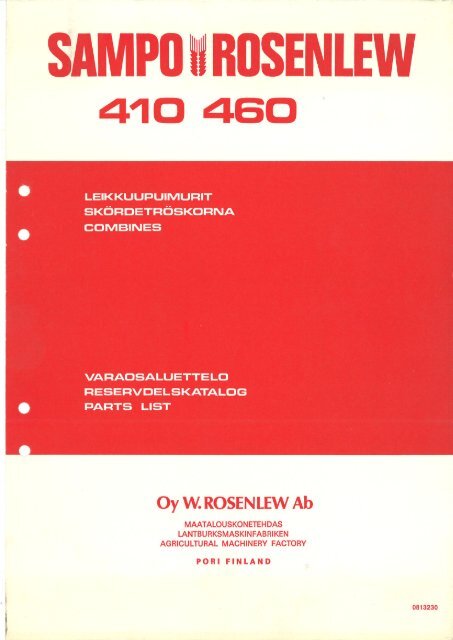 Varaosakirja SR410-460 - Sampo-Rosenlew